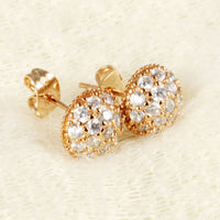 Gold Plated Earring  Round AAA Cubic Zirconia Women's G267