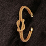 Gold Plated Bangle Cuff Adjustable Size 17.6MM No Clasp  L102-8