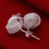 Sterling Silver Plated Ball Stud Earrings L28