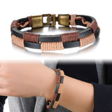 Genuine Cow Leather Bracelet Black Brown Unisex Hook Clasp G315