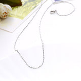 Platinum Plated Necklace Chain 20 Inches 1MM Lobster Clasp B309