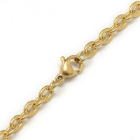 Trendy Unisex Stainless Steel Chain Necklace Lobster Clasp Gold 21.45" P116