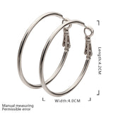 White Gold Latch Back Hoop Bali Earrings L133