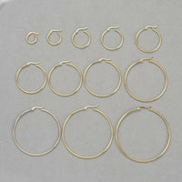 304 Stainless Steel Hoop Earrings Huggie Hoop Round Gold 12 0.5" to 2.7" Z385