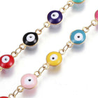 Hmade Rosary Necklace Stainless Enamel Necklace Cross Pendant Gold 25" P36