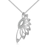 Sterling Silver Plated  Necklace Pendant Zirconia 18 Inches 1MM Lobster B46