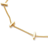 Twisted Chain Anklet Bracelet Rectangle Bead Stainless Steel Lobster Gold 10" Z3