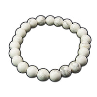 Natural Gemstone Stretchy Bracelets Howlite Elastic Cord White 2"(5.2cm)  P524