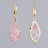 Cellulose Acetate Dangle Earring Pendant Necklace Set Horse Eye Pink 25" P760