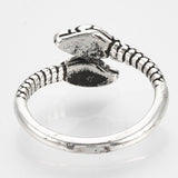 Alloy Finger Ring Snake Antique Silver Size 7 Adjustable 17mm P398