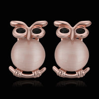 Rose Gold Cateye Drop Stud Earrings L96