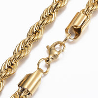 Stainless Steel Necklace Bracelet Set Lobster Gold 25.59 inches 65cm 220mm Z781