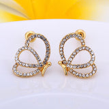 Gold Zirconia Stud Earrings L87