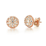 Gold Plated Earring  Round AAA Cubic Zirconia Women's G267