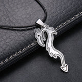 Mens Unisex Stainless Steel Leather Necklace Dragon L48