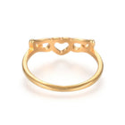 304 Stainless Steel Finger Rings Heart Wing Gold Size 5~8 15~18mm Z683