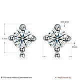 Sterling Silver Earrings  Stud AAA Zirconia  Push Back Clasp L757