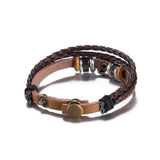 Leather Bracelet Brown 8.5 inches 12MM Push button  L462