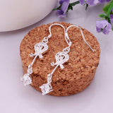 Sterling Silver Drop Dangle Hook Earrings  Zirconia L57