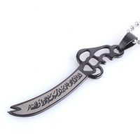 316L Stainless Steel Pendant 0.5716X2.20 Inch Knife Sword Necklace 22" B83