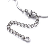 Stainless Steel Bar Chain Anklet Bracelet Star Charms Lobster Silver 9.6" Z10