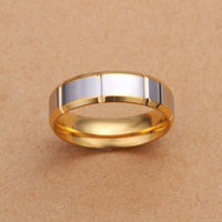 Stainless Steel Gold Two Tone Gold Band Ring Size 8 B91