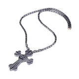 Hematite Non-Magnetic Necklace  Unisex Bead Black Cross Magnetic Clasp X58