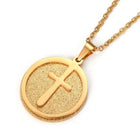 Stainless Steel Set Pendant Necklace Earrings Cross 18.11" 10x1mm 0.7mm Z823