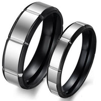 Men's Unisex Stainless Steel Ring Plain Black Size 10 L44