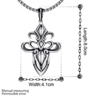 Stainless Steel Necklace Pendant Cross Biker Gothic 23" 3.5MM Lobster Clasp B225