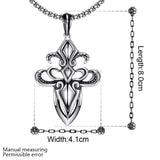 Stainless Steel Necklace Pendant Cross Biker Gothic 23" 3.5MM Lobster Clasp B225