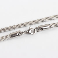 Stainless Steel Snake Chain Necklace Makings Lobster Clasp Platinum 23.6" P122