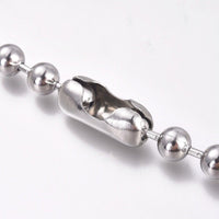 Stainless Steel Ball Necklace Ball Connectors Silver 24 inches 61cm 6mm Z652