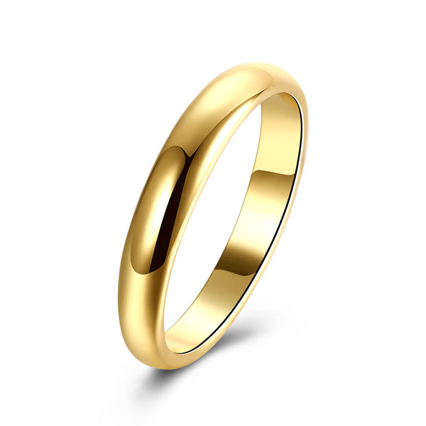 Gold Plated Band Wedding Plain Ring For Women B163