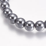 Non-magnetic Synthetic Hematite Stretch Bracelet Round 2inches(50mm) Z172