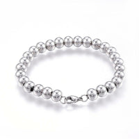 Stainless Steel Ball Chain Bracelet Lobster Silver 7-5/8inches(195mm)x8mm Z44