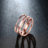 Rose Gold Stainless Steel Fashion Ring Women B461