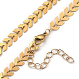 Stainless Steel Cobs Necklaces Lobster Extender Gold 13.78 inches 35cm Z662