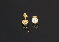 Gold Plated Earring  Round AAA Cubic Zirconia Women's G222