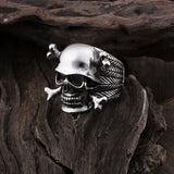 Stainless Steel Antique Gothic Biker Tribal Ring Black Men's Unisex Skull B176