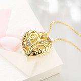 Yellow Gold Plated Necklace Pendant Heart Zirconia 19 Inches 1MM Lobster B133