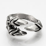 Adjustable Alloy Cuff Finger Ring Wide B Ring Antique Silver 18.5mm P407