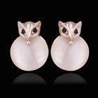 Rose Gold Epoxy Cateye Drop Stud Earrings L94