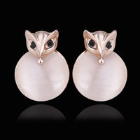 Rose Gold Epoxy Cateye Drop Stud Earrings L94