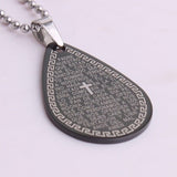 316L Stainless Steel Pendant 1.03X1.53 Inch Cross Holy Bible Necklace 22" B144