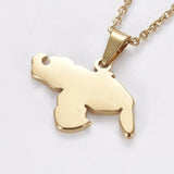 Stainless Steel Set Earring Pendant Necklace Sloth Gold 18" P785