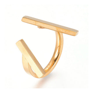 304 Stainless Steel Finger Rings Bar Gold Size 7 17mm  A25