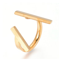 304 Stainless Steel Finger Rings Bar Gold Size 7 17mm  A25