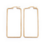 Simple Fashion Stainless Steel Hoop Earrings Geometrical Rectangle Gold A181