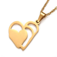 Valentine Stainless Steel Pendant Necklace Earrings Heart Heart 15.7" 0.7mm Z813